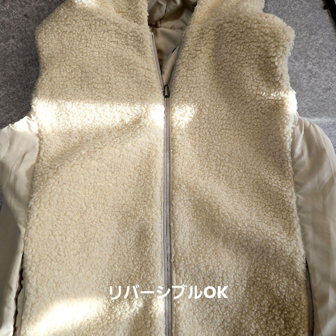 【未使用】 VITA フード付きホワイトベージュダウンベスト