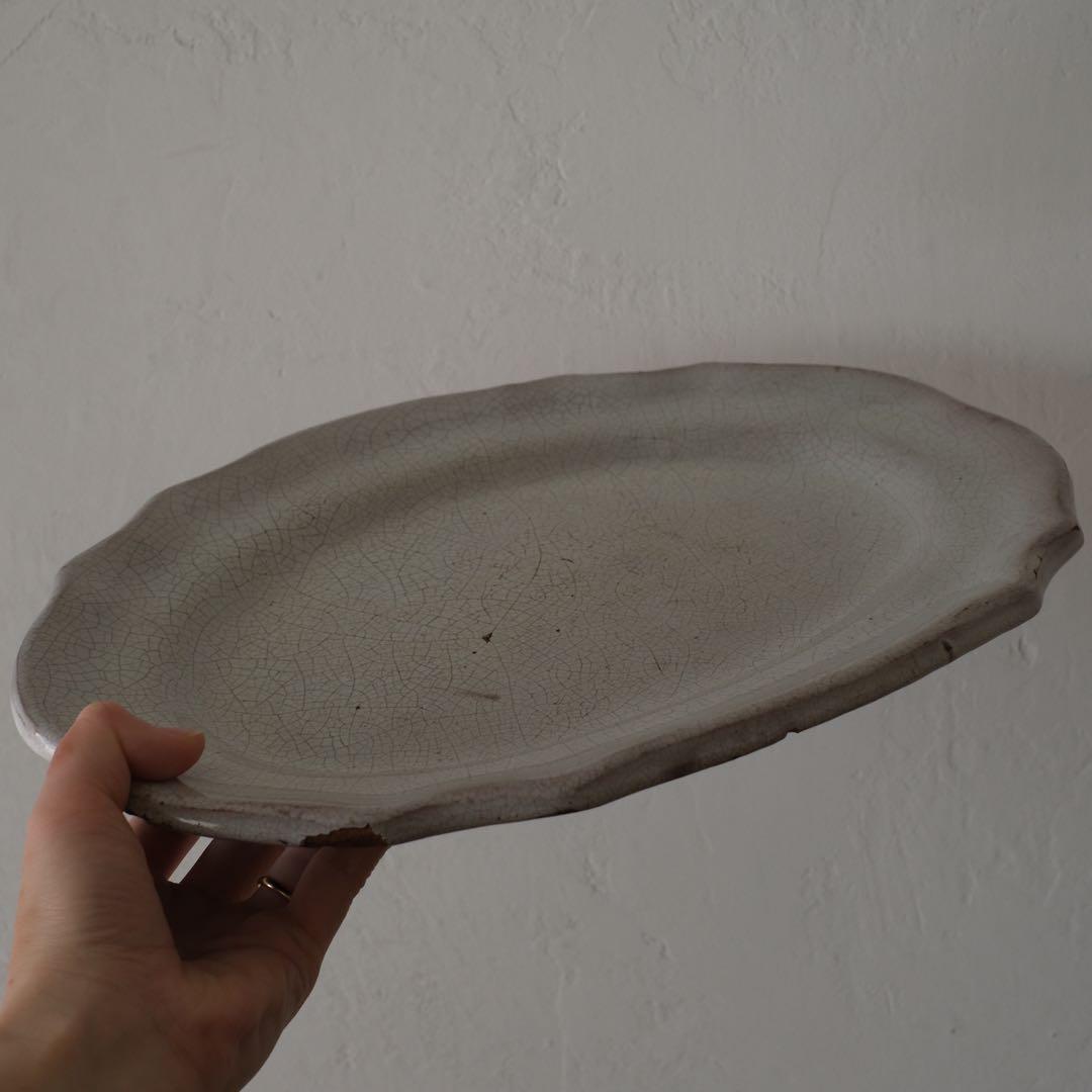 キュノワール　花リムオーバルプレート　フランスアンティーク