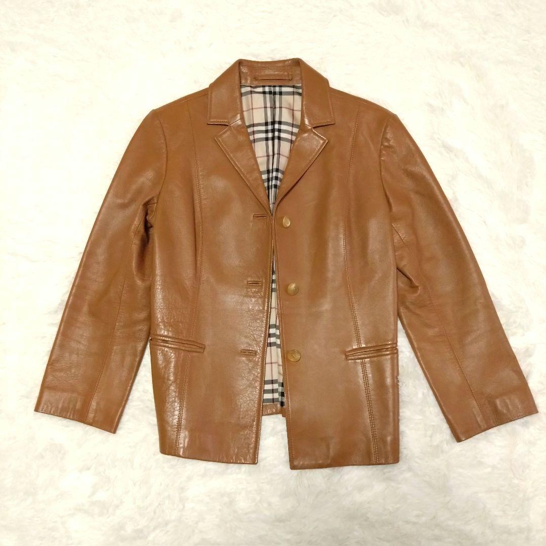 【美品】BURBERRY LONDON レザージャケット ノバチェック柄 40