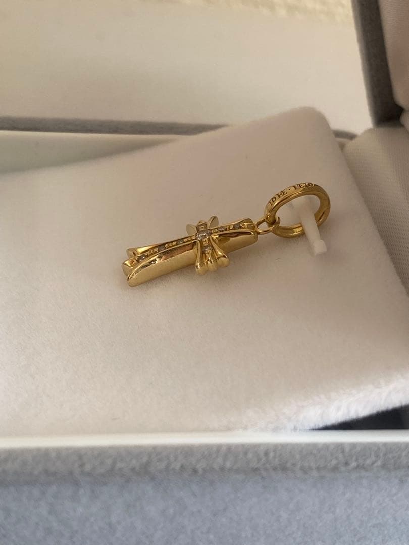 極美品 K18 クロス 両面十字架 ダイヤモンド ネックレス トップ 18金