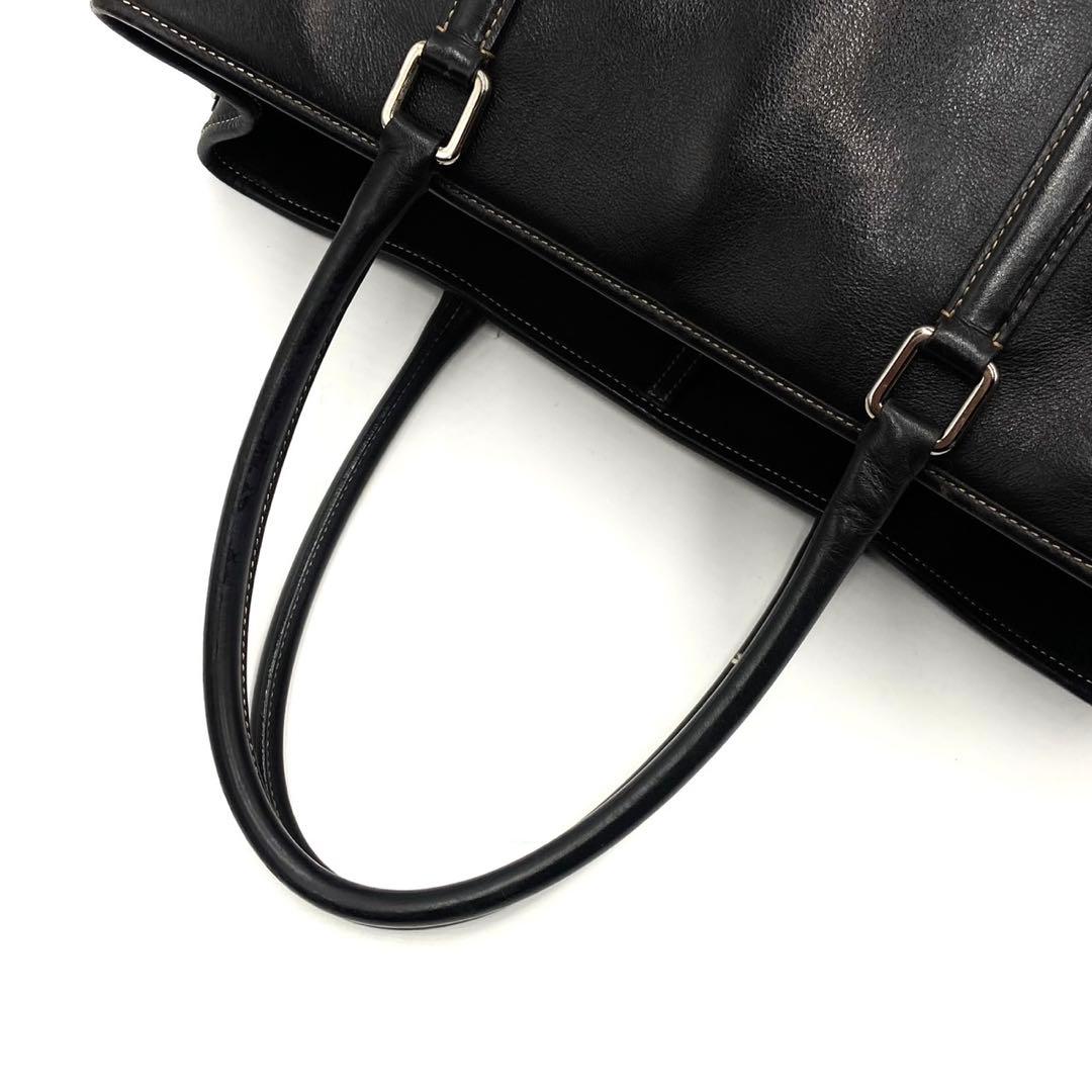 【美品】COACH メンズ トートバッグ A4収納 レザー ブラック 肩掛け