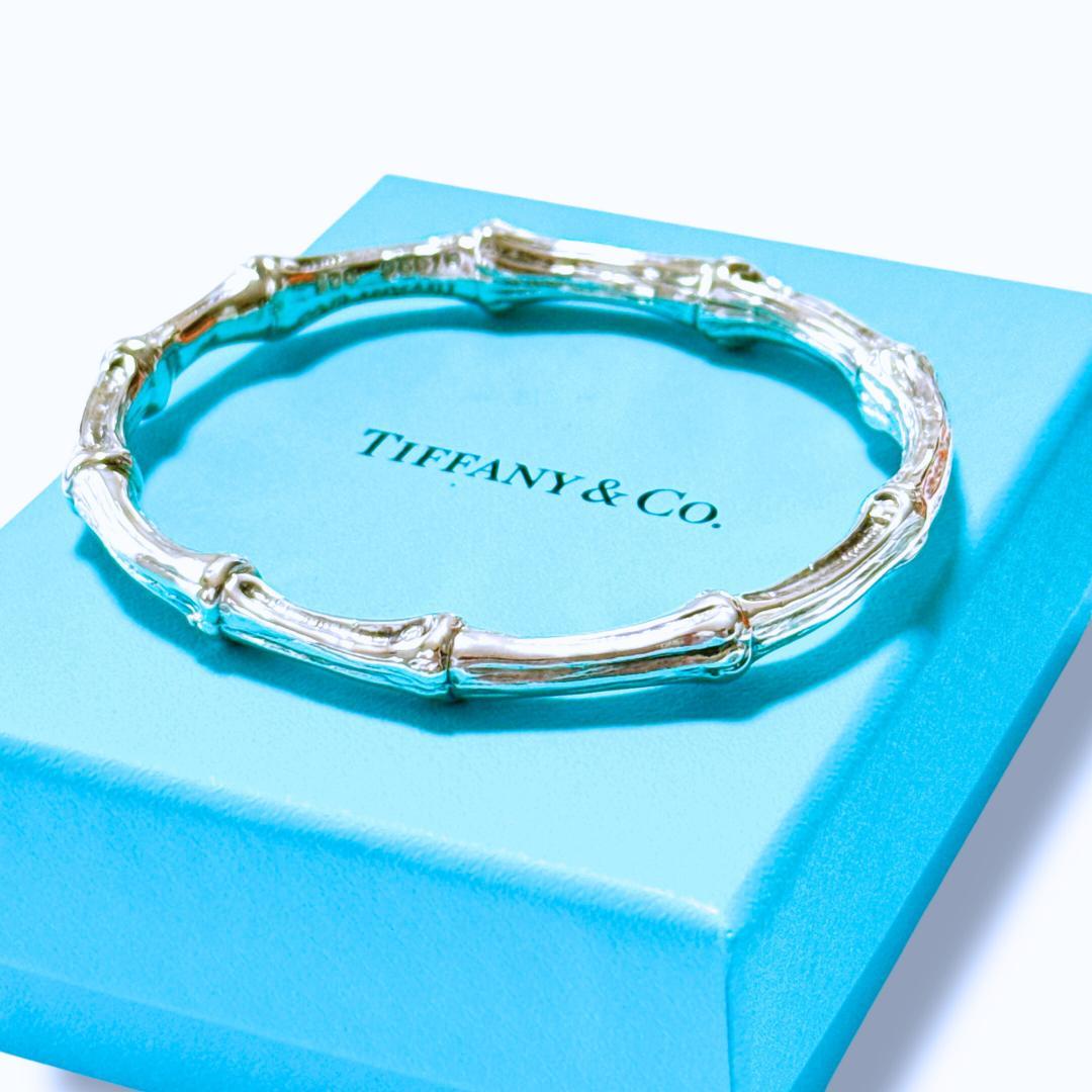 【未使用級】ティファニー バンブー モチーフ バングル Ag925 ブレスレット