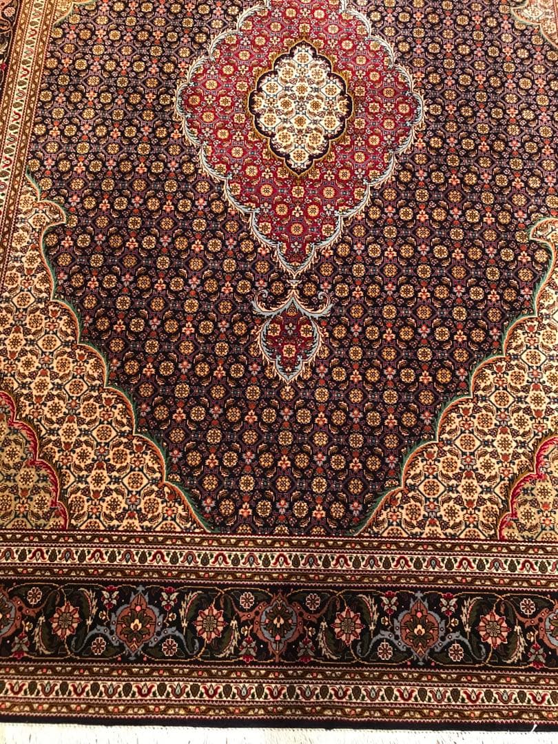 専用！ペルシャ絨毯　タブリーズ　ウールとシルク　ラグ マヒ柄