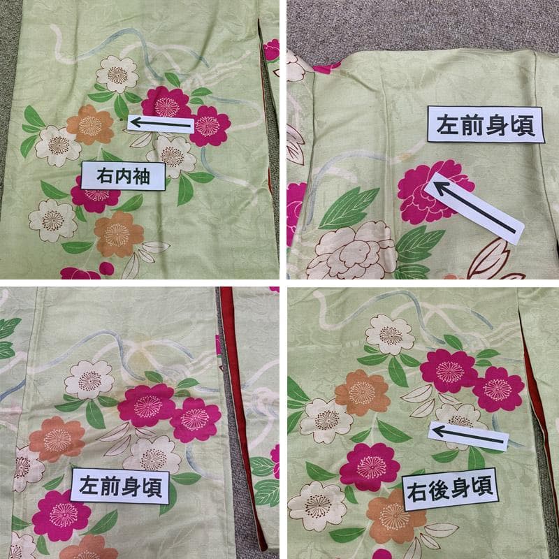 404ag30着物のみ■七五三 七歳 女児 アンティーク着物 桜■状態良好