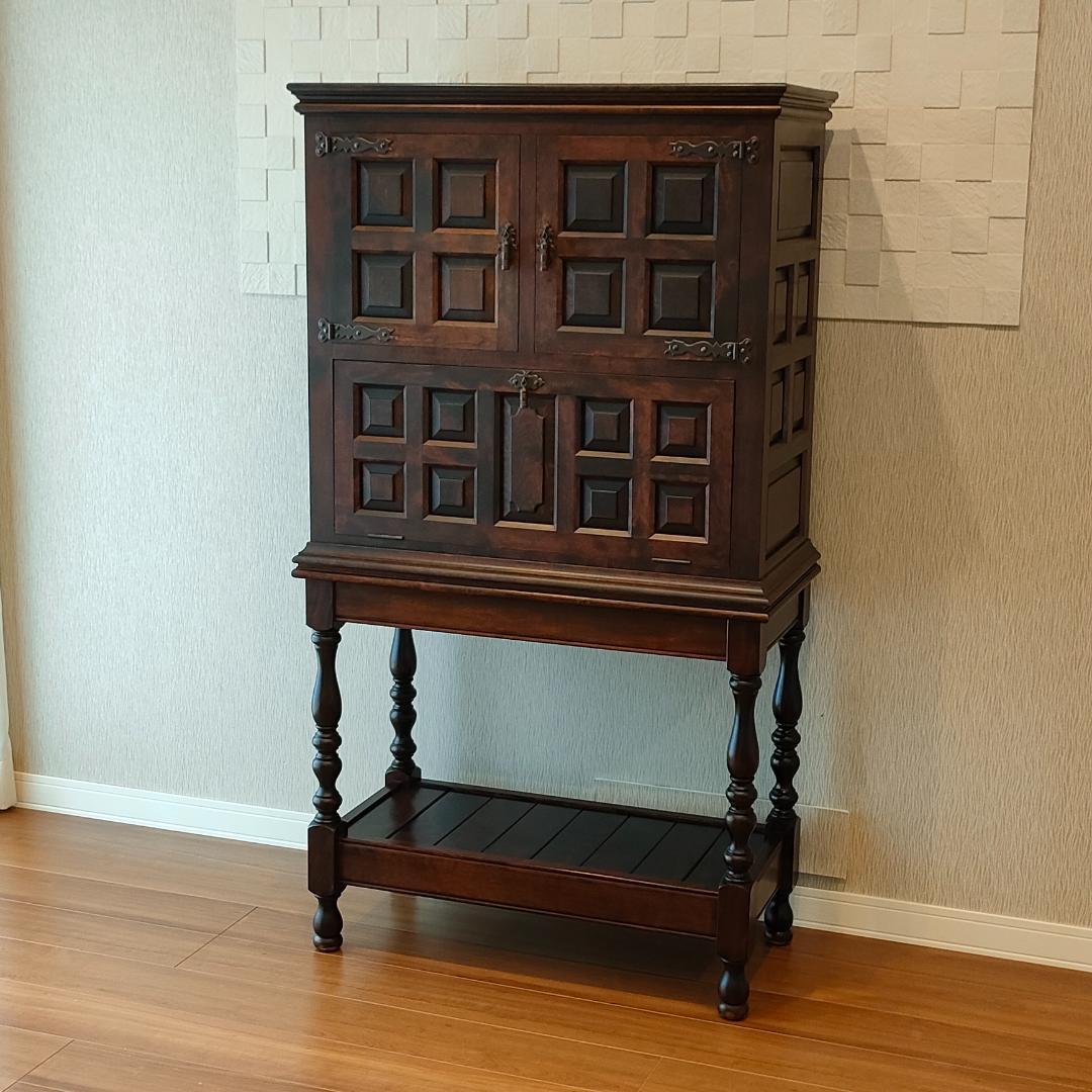 松本民芸家具　キャビネット　デスク　ワインラック