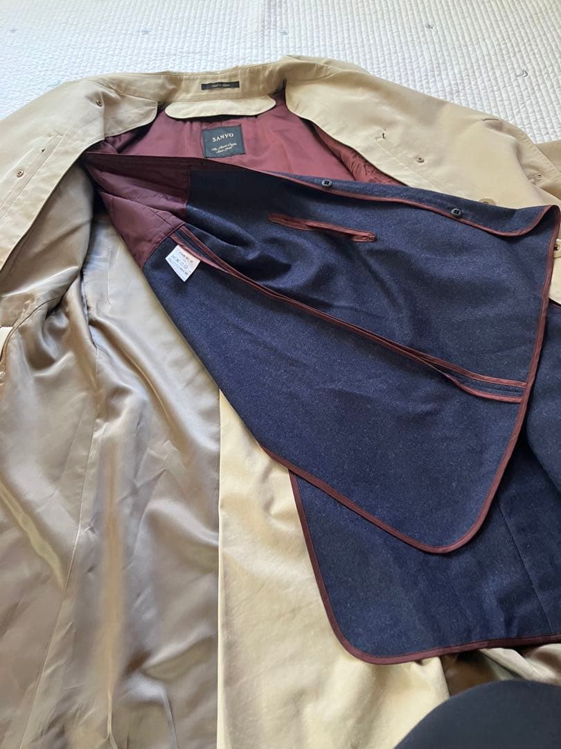 オシャレ　サンヨー　100年コート　ビジネス　トレンチコート　冬　プレゼント