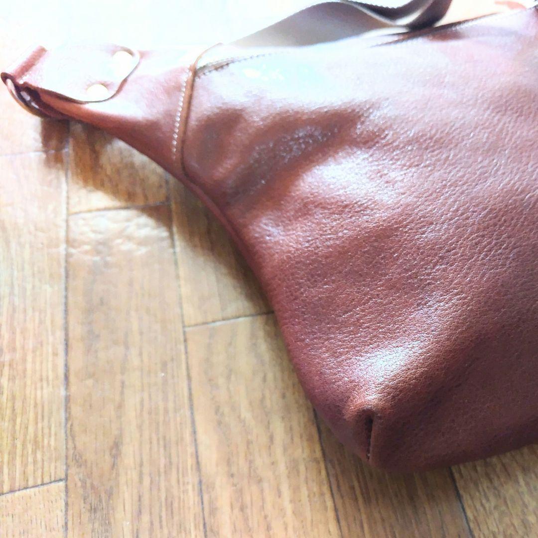 け*ん様 ハンドメイド　ボディバッグ　本革　クリーマー　特大　ブラウン　新品　1