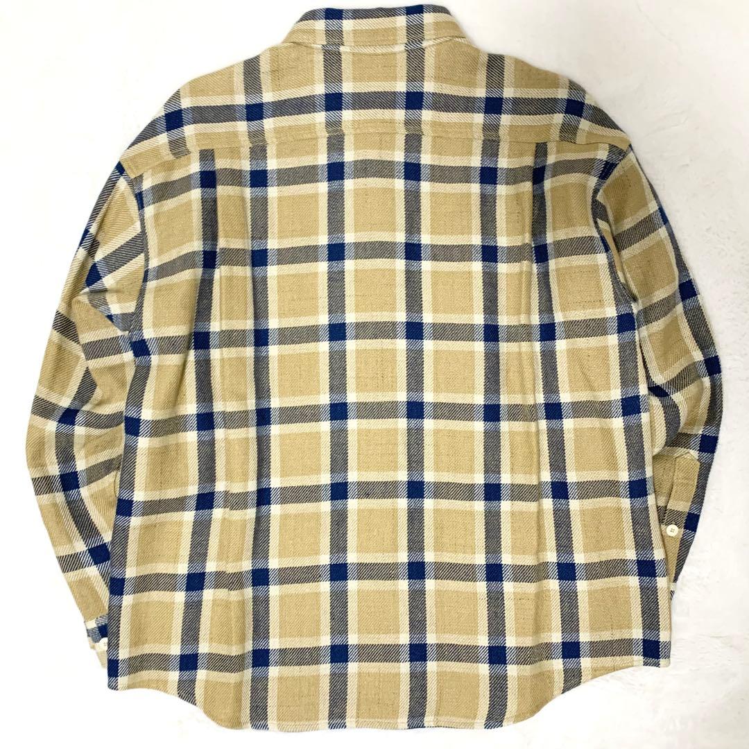 visvim LUMBER L/S リネン×ウール チェックシャツ ベージュ 2