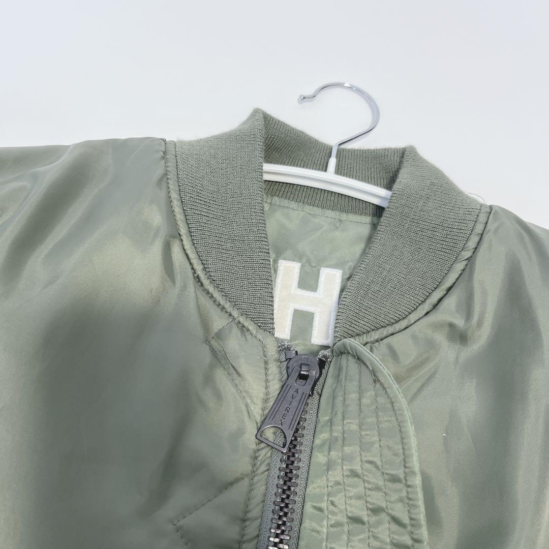 美品✨AVIREX リバーシブルMA-1 ロゴ スタッズ 星条旗 L カーキ