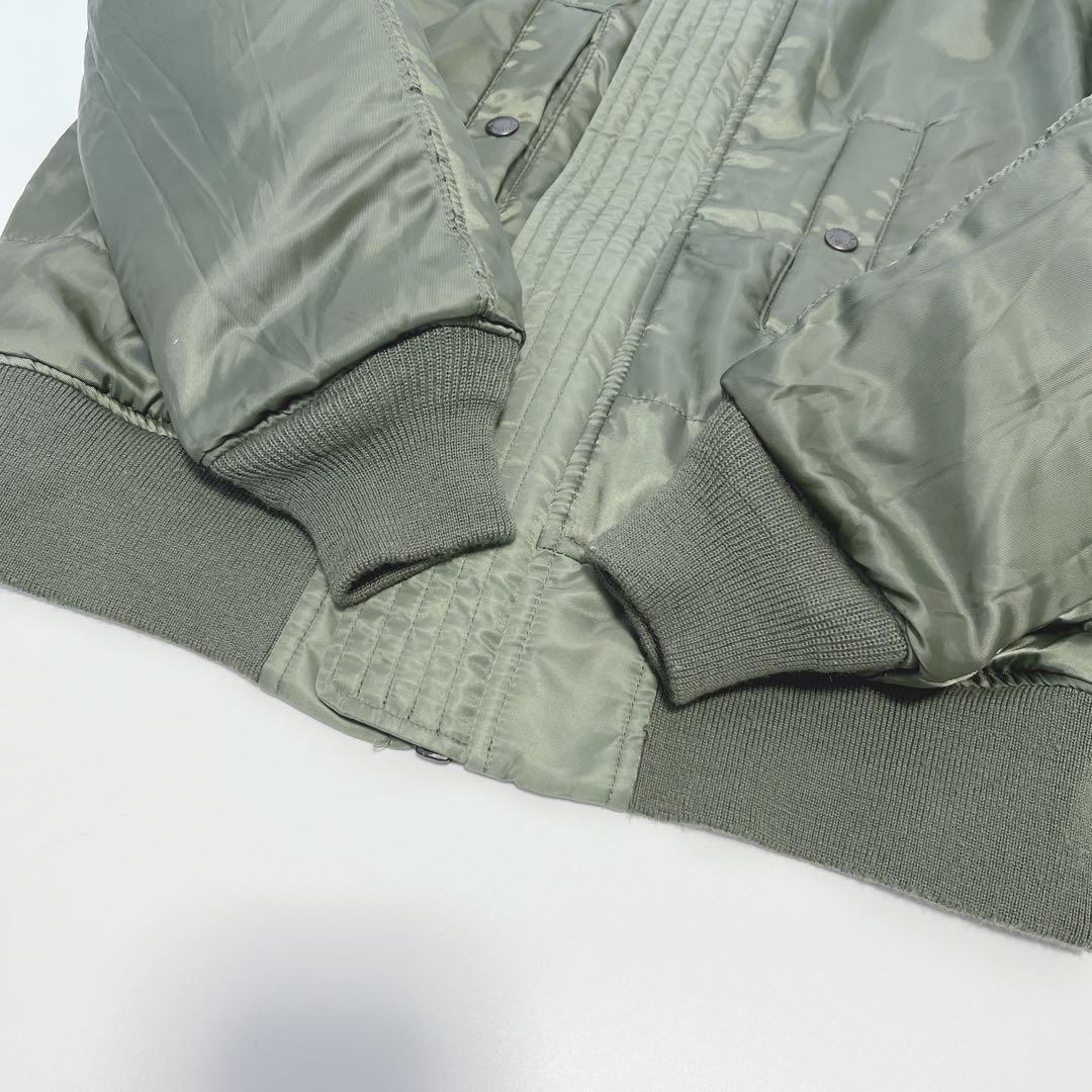 美品✨AVIREX リバーシブルMA-1 ロゴ スタッズ 星条旗 L カーキ