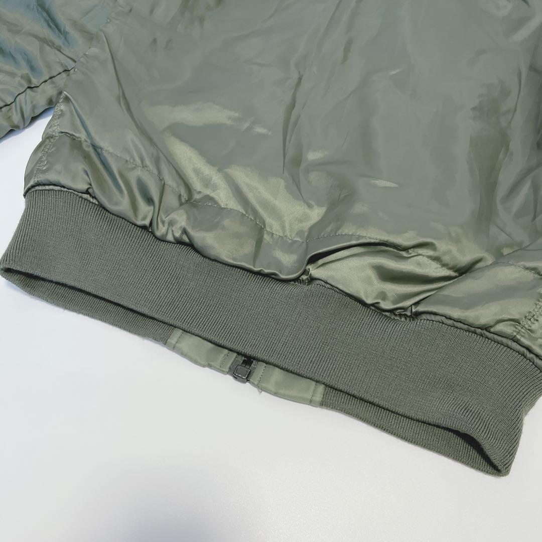 美品✨AVIREX リバーシブルMA-1 ロゴ スタッズ 星条旗 L カーキ