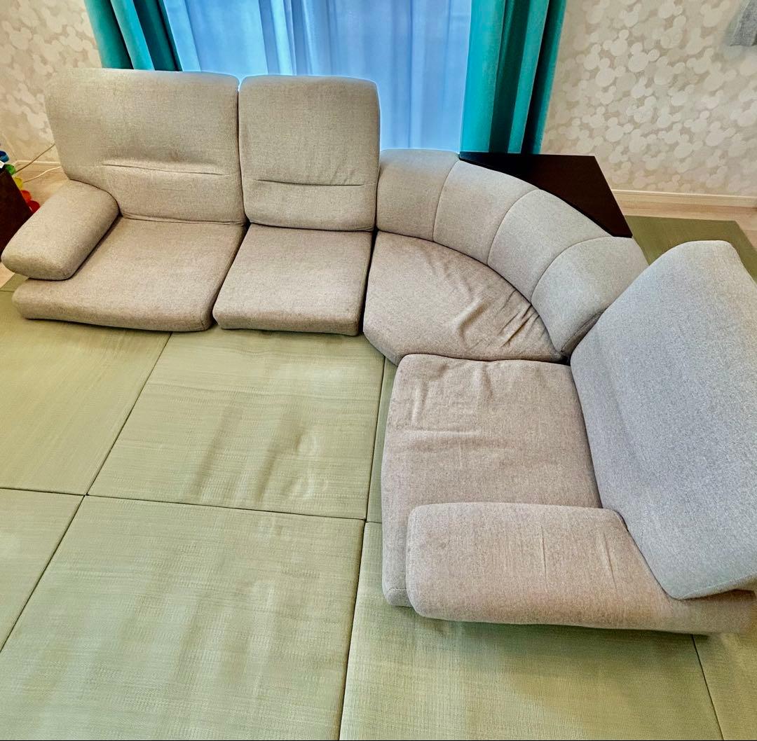 ニトリ ローソファ L字 コーナーソファ 布張り 国分寺引き取り限定