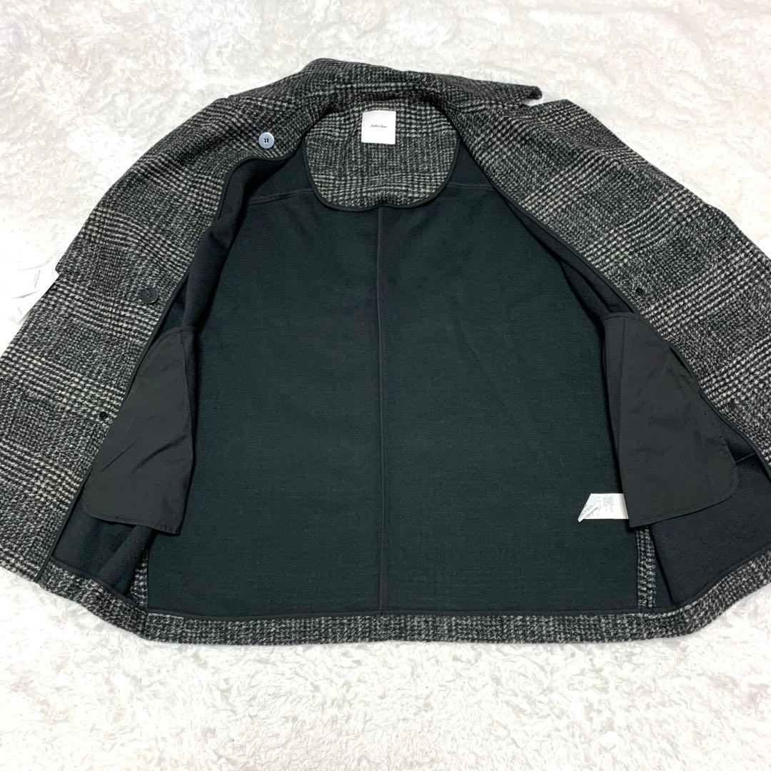 【新品タグ付き】スピックアンドスパン Wスライバーチェックハーフコート M