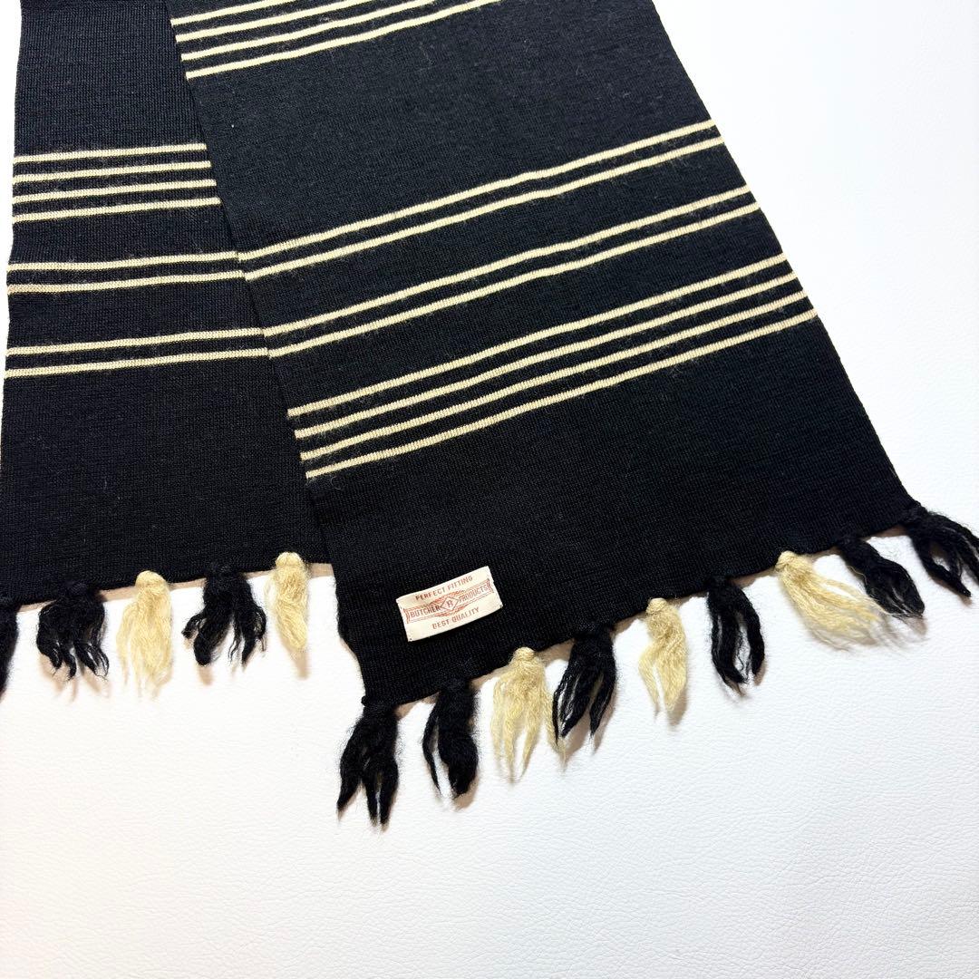 美品✨ブッチャープロダクツ ストライプフリンジマフラー