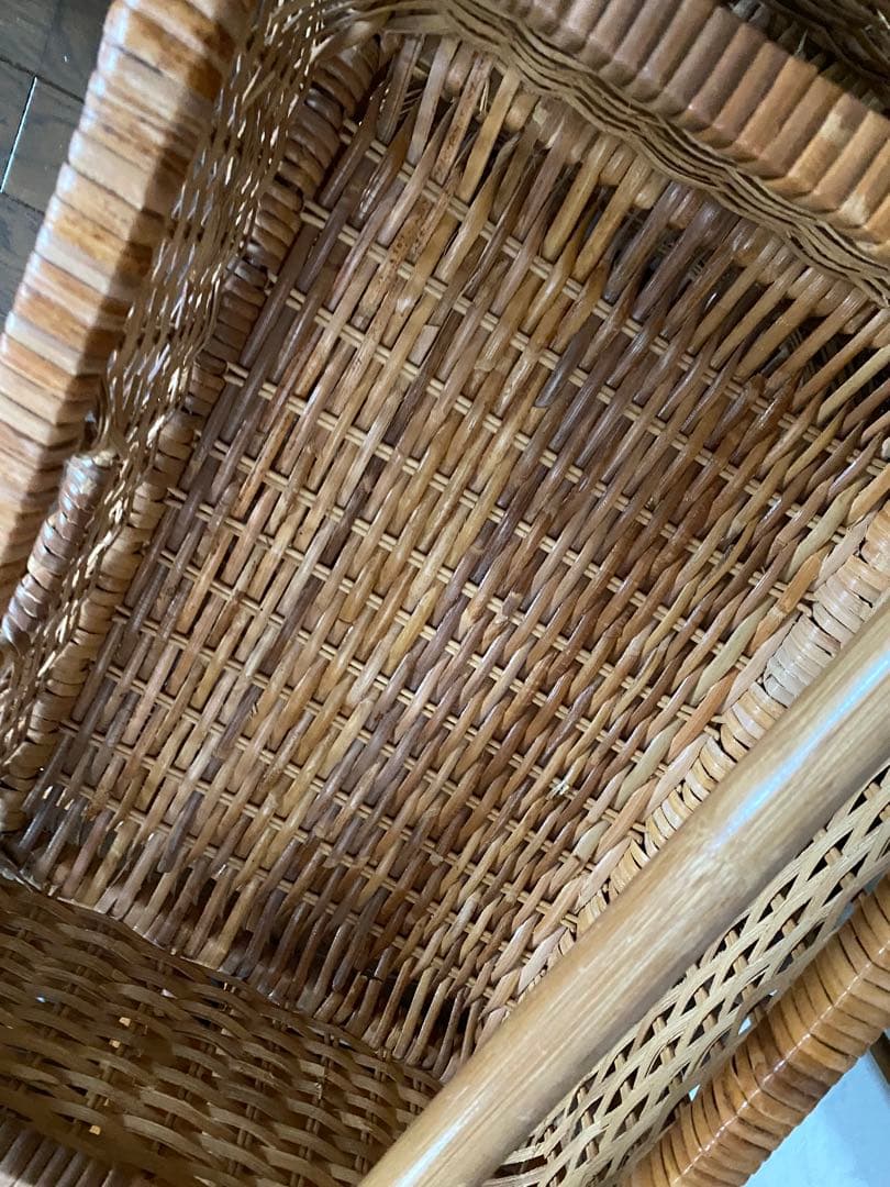 ラタン 4段収納ラック キャスター付き　中古