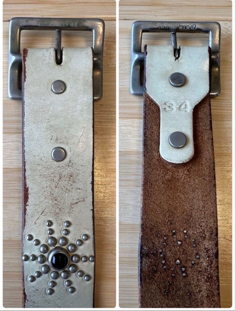 西*ロ様 HTC ピーナッツベルト　スティングレイ　ホワイトクラックレザー　34