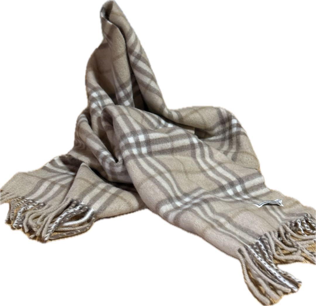 美品　Burberrys カシミヤ マフラー ベージュ チェック