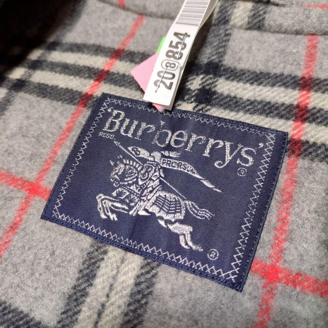 美品！バーバリー　ウールロングコート　L　裏地ノバチェック　グレー　ベルト付き