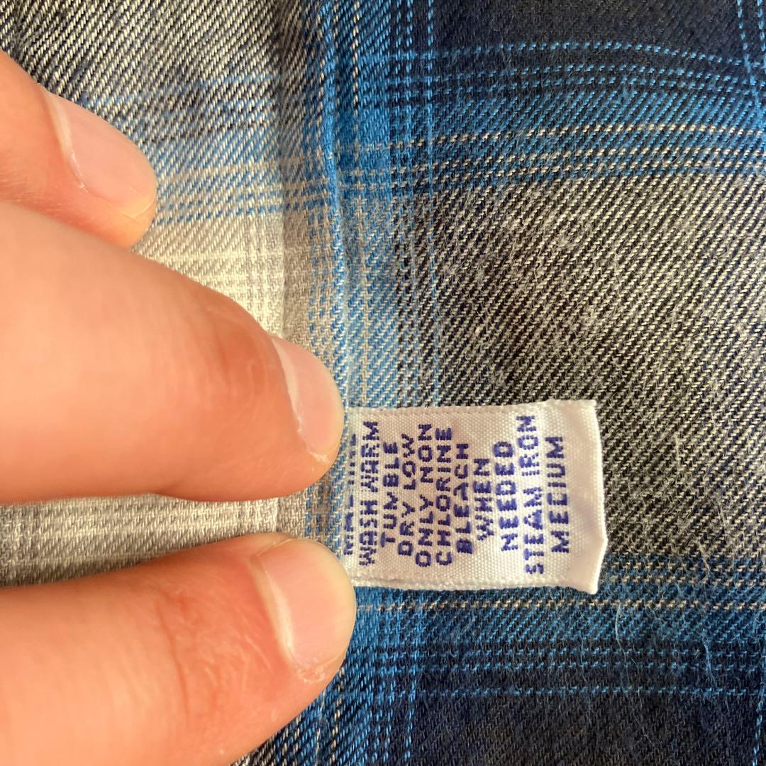 '90s ポロ ラルフローレン オンブレシャツ ブルー L USA製