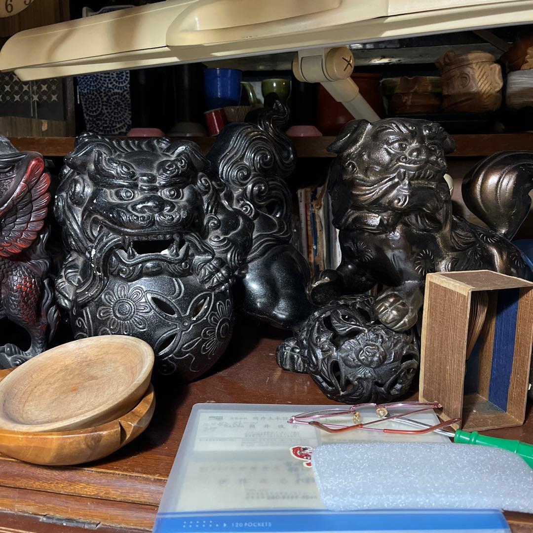 狛犬、備前焼狛犬、古備前獅子、獅子、35センチ狛犬、縁起置物、魔除け置物