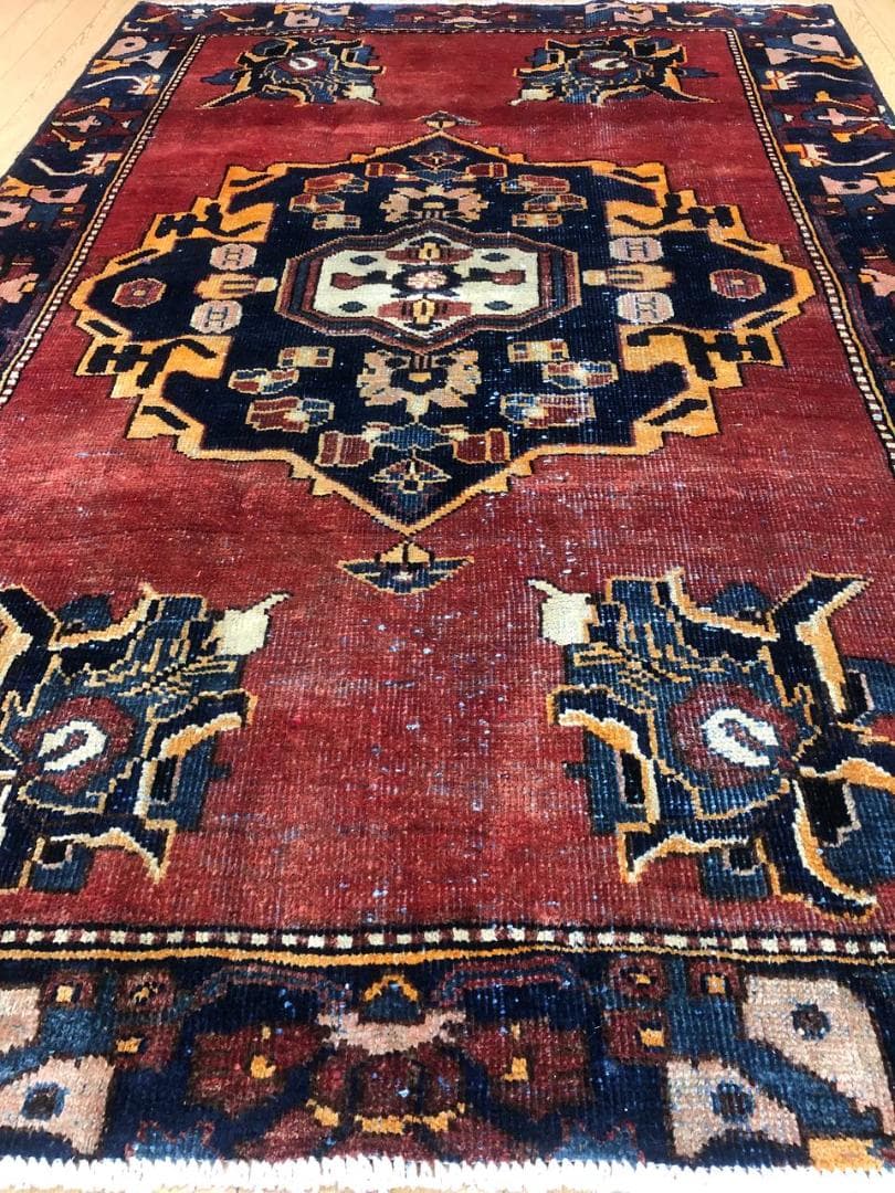 ペルシャ絨毯 ヴィンテージラグ 198×130cm 手織り オールドpersia