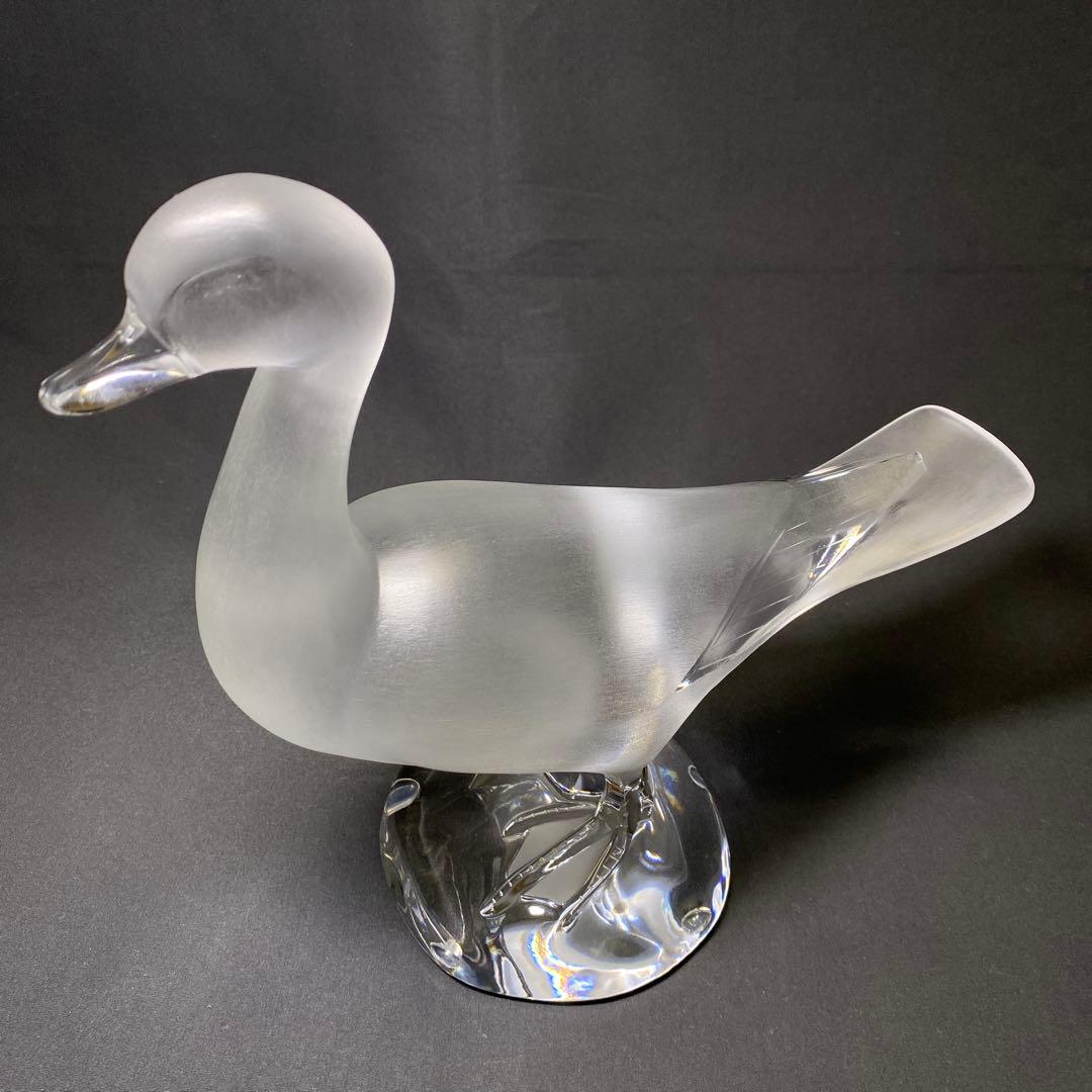 フランス　ラリック　クリスタル　ラージダック　アヒル　置物　オブジェ　美品