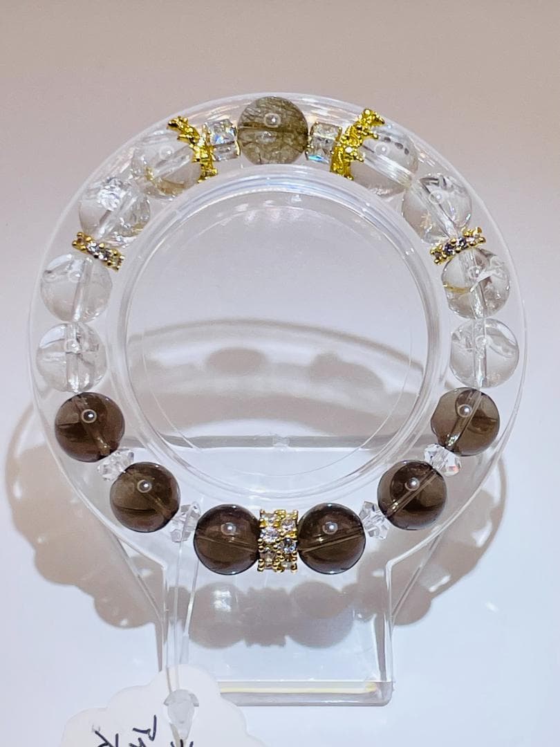 【シルバールチルクォーツ＆アイリスクォーツ/スモーキークォーツ】内径約15cm