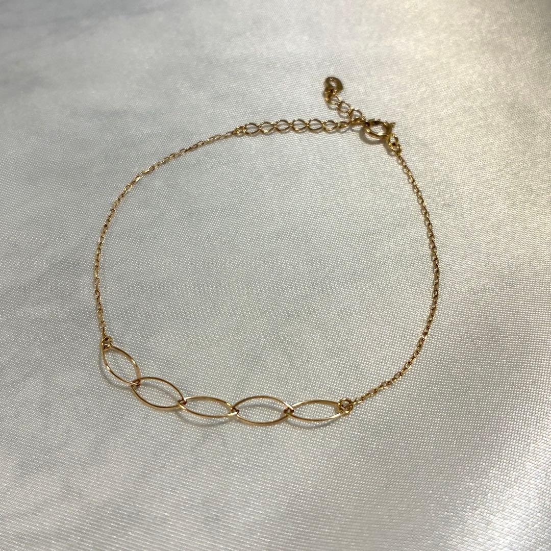 【極美品】✨cui-cui✨ K10YGブレスレット 楕円リンクチェーン