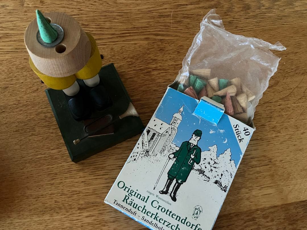 [レア]ドイツ　手作り木製オルゴール付きパイプ人形