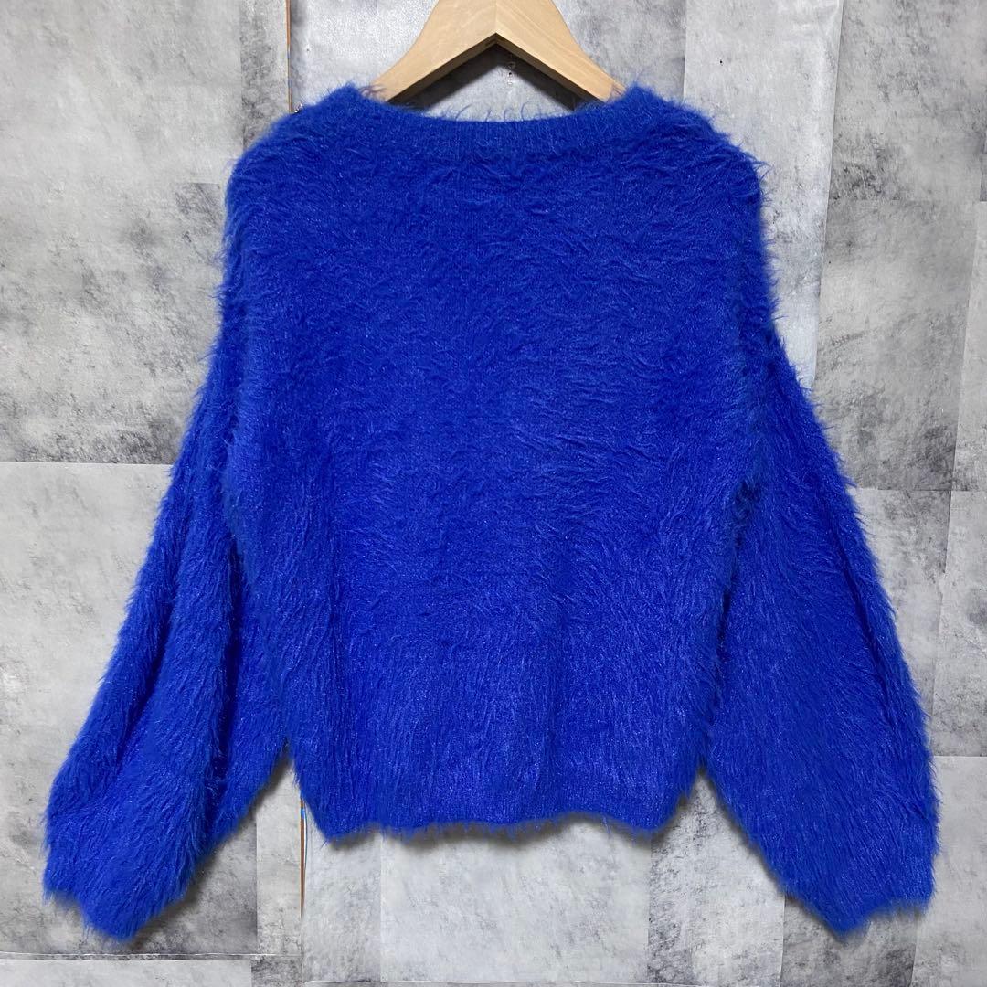 【ELISABETTA FRANCHI】シャギーニット サイズ40 ブルー 青