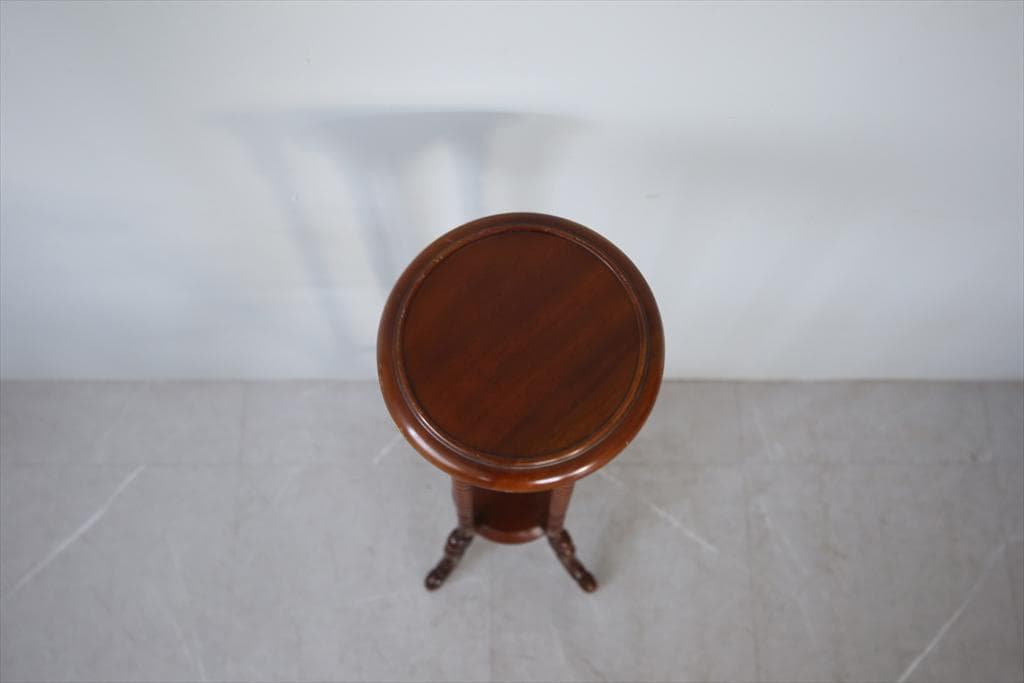 英国アンティーク木製フラワースタンド/花台/燭台/飾り棚テーブル(92-61)