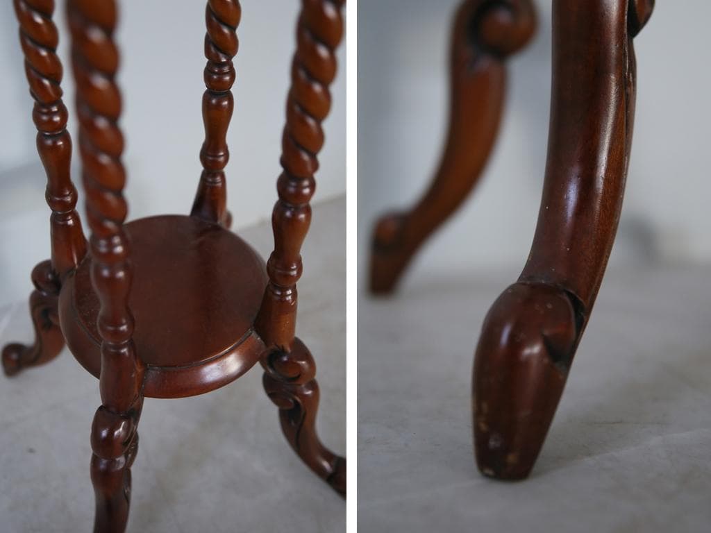 英国アンティーク木製フラワースタンド/花台/燭台/飾り棚テーブル(92-61)