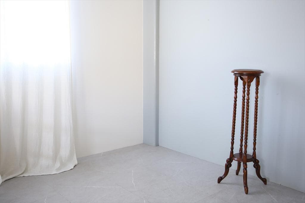 英国アンティーク木製フラワースタンド/花台/燭台/飾り棚テーブル(92-61)