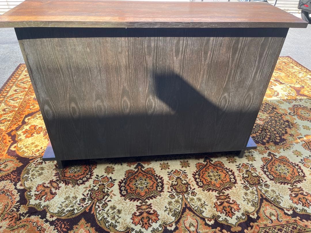 民芸 水屋箪笥 食器棚 和 格子ガラス 引き戸 古民家 昭和レトロ 飾り棚