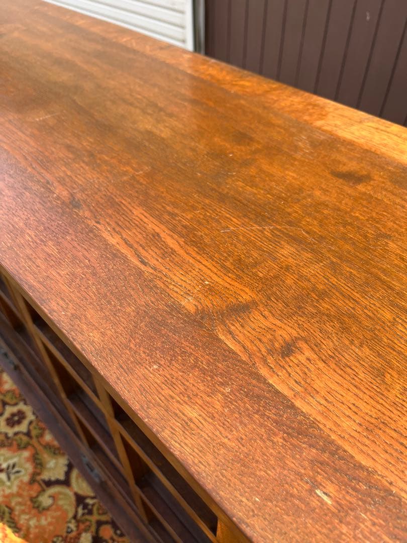 民芸 水屋箪笥 食器棚 和 格子ガラス 引き戸 古民家 昭和レトロ 飾り棚