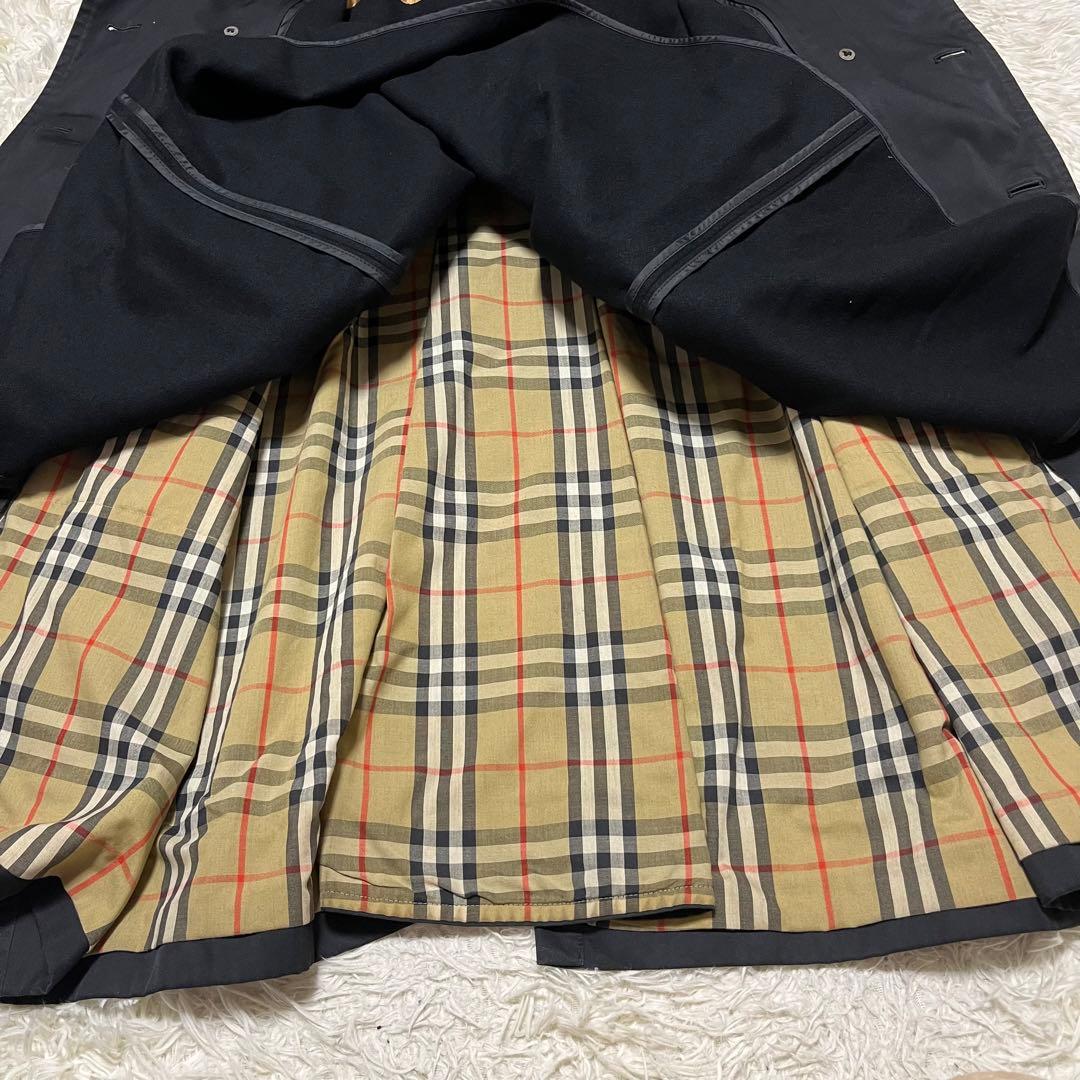 希少 Burberrys 二枚襟 完品 トレンチコート ブラック ウールライナー