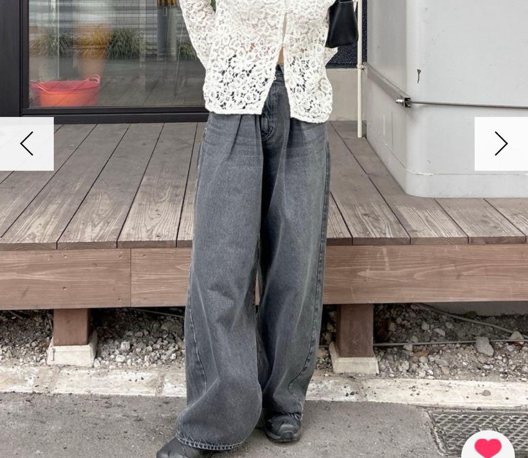 Ungrid アングリッド　ウエストタックカーブデニム