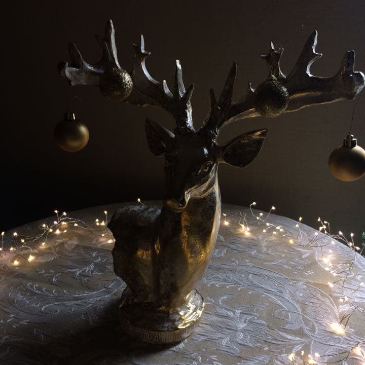 ホワイトゴールド トナカイ オブジェ