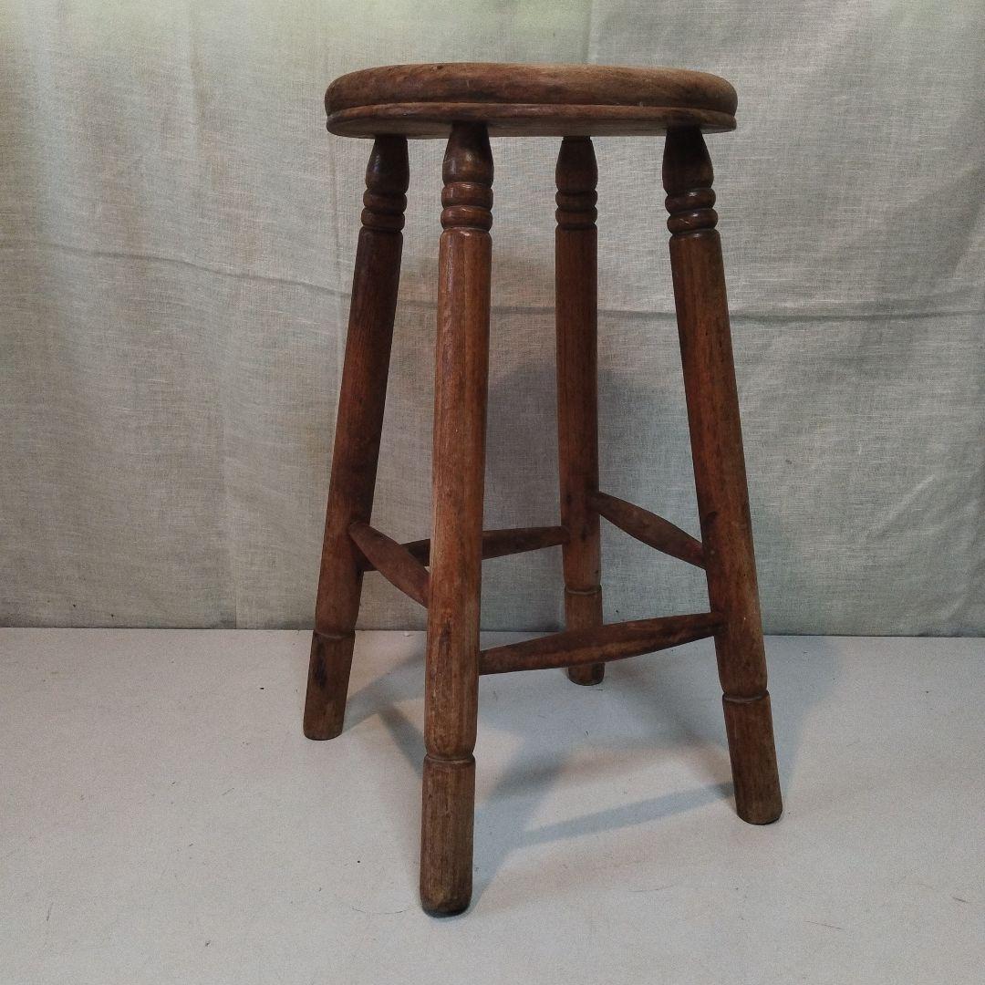 丸椅子　木製　昭和