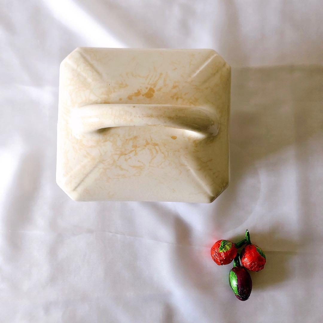 HBCM ベアン クレイユエモントロー バスク柄陶器キャニスタ アンティーク