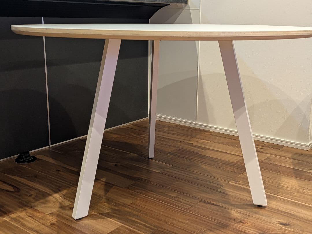 円形 ダイニングテーブル 115cm ラウンドテーブル 白 アイアン