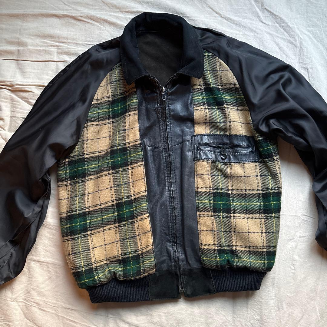 【90s】スウェード スウィングトップ ブルゾン リバーシブル 本革