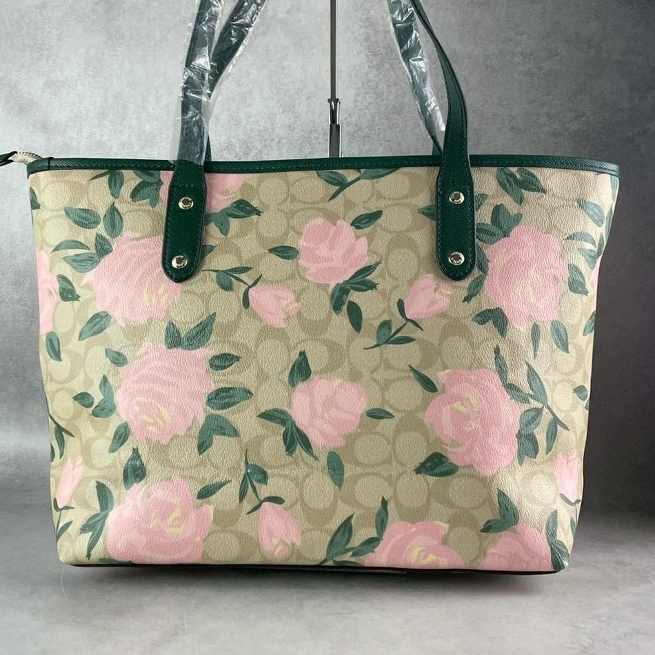 未使用級✨コーチ トートバッグ 花柄 ポーチ付き A4収納 肩掛け