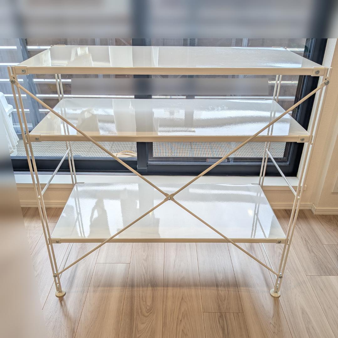 無印良品　スチールユニットシェルフ　スチール棚セット　ワイド　小　ライトグレー