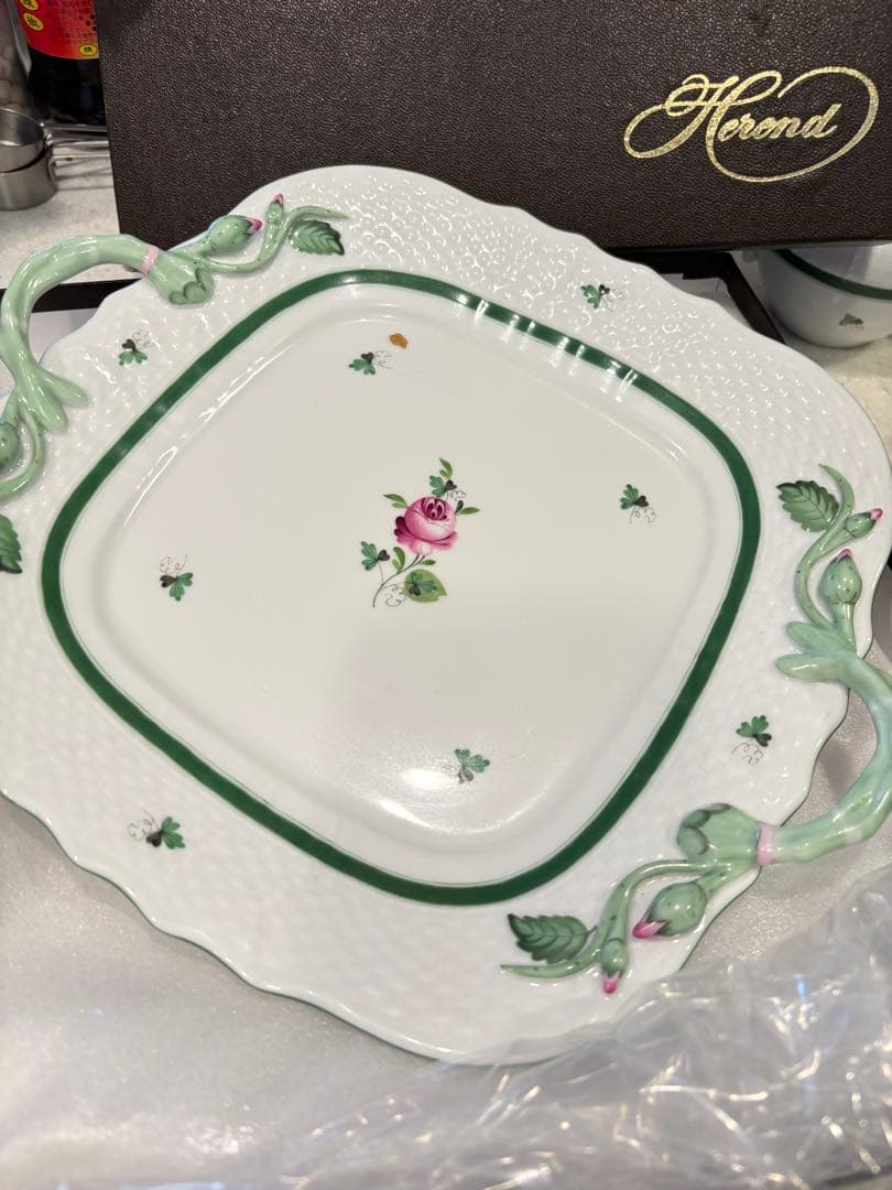ヘレンド ウィーンの薔薇 ロング プレート ★希少★新品未使用★