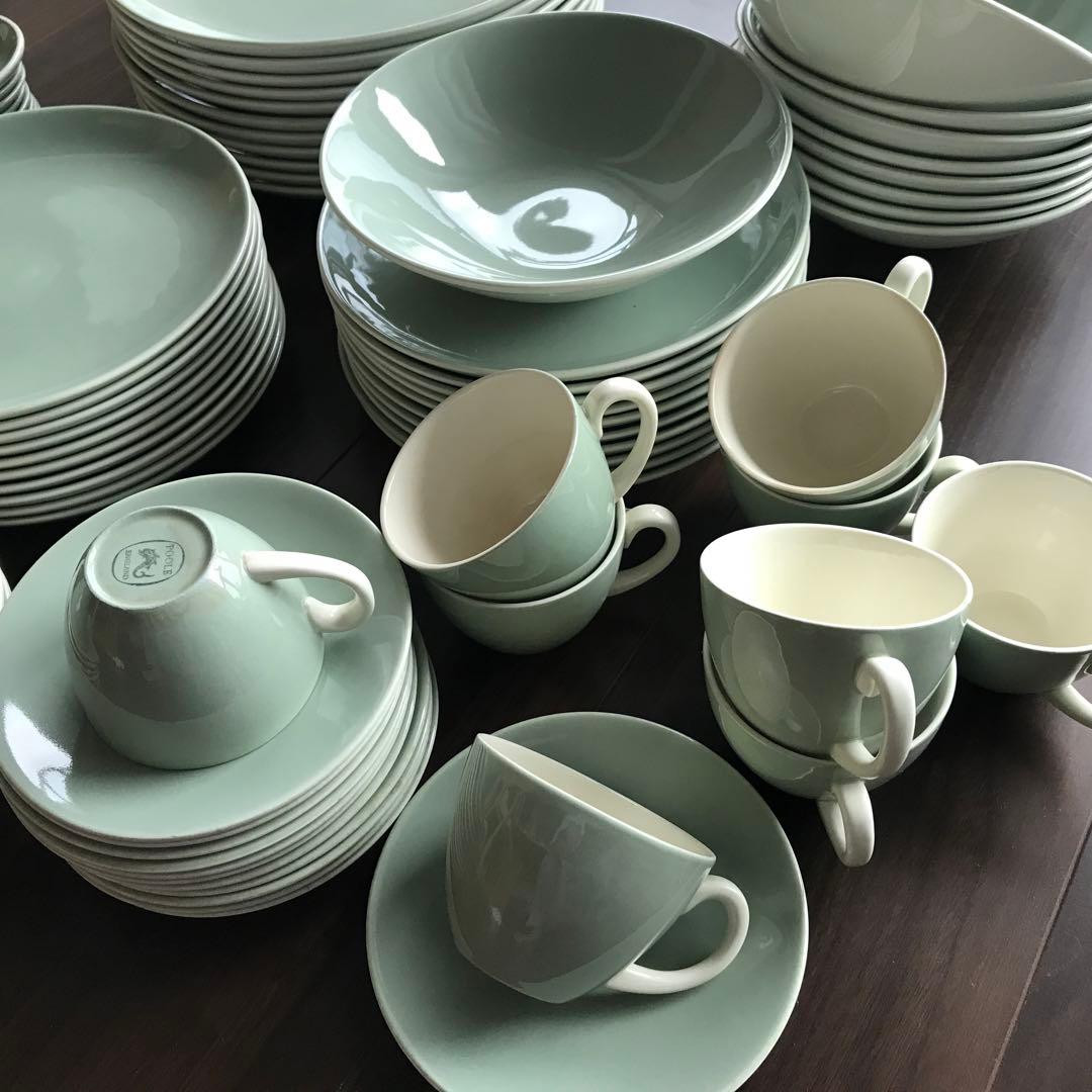 英国 Poole Pottery食器セット10人分　プレート　カップ＆ソーサー