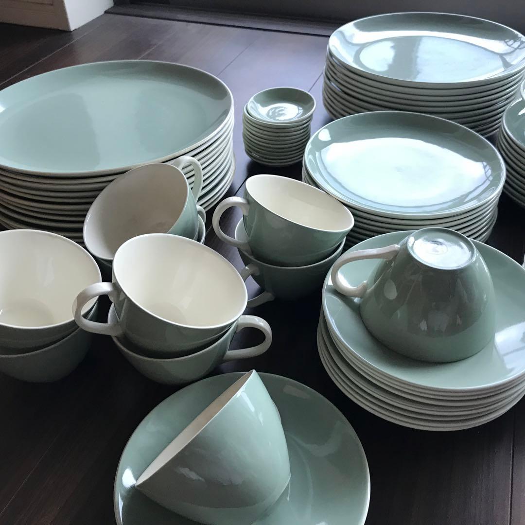 英国 Poole Pottery食器セット10人分　プレート　カップ＆ソーサー