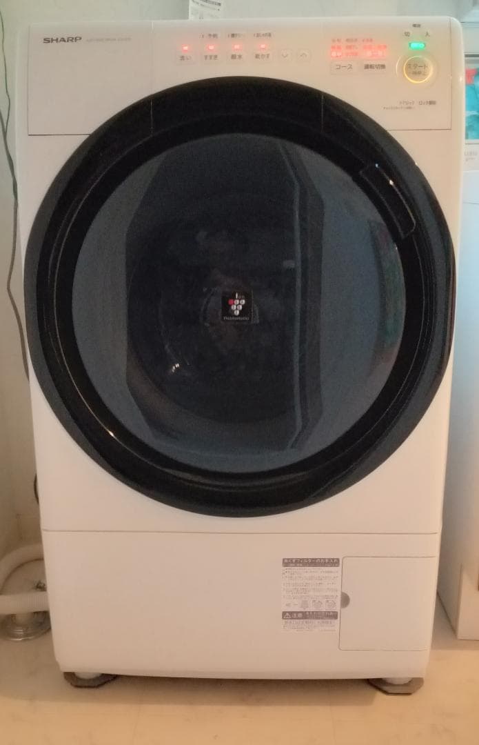 SHARP ドラム式洗濯機 ES-S7E-WL (左開き）本体 ホワイト