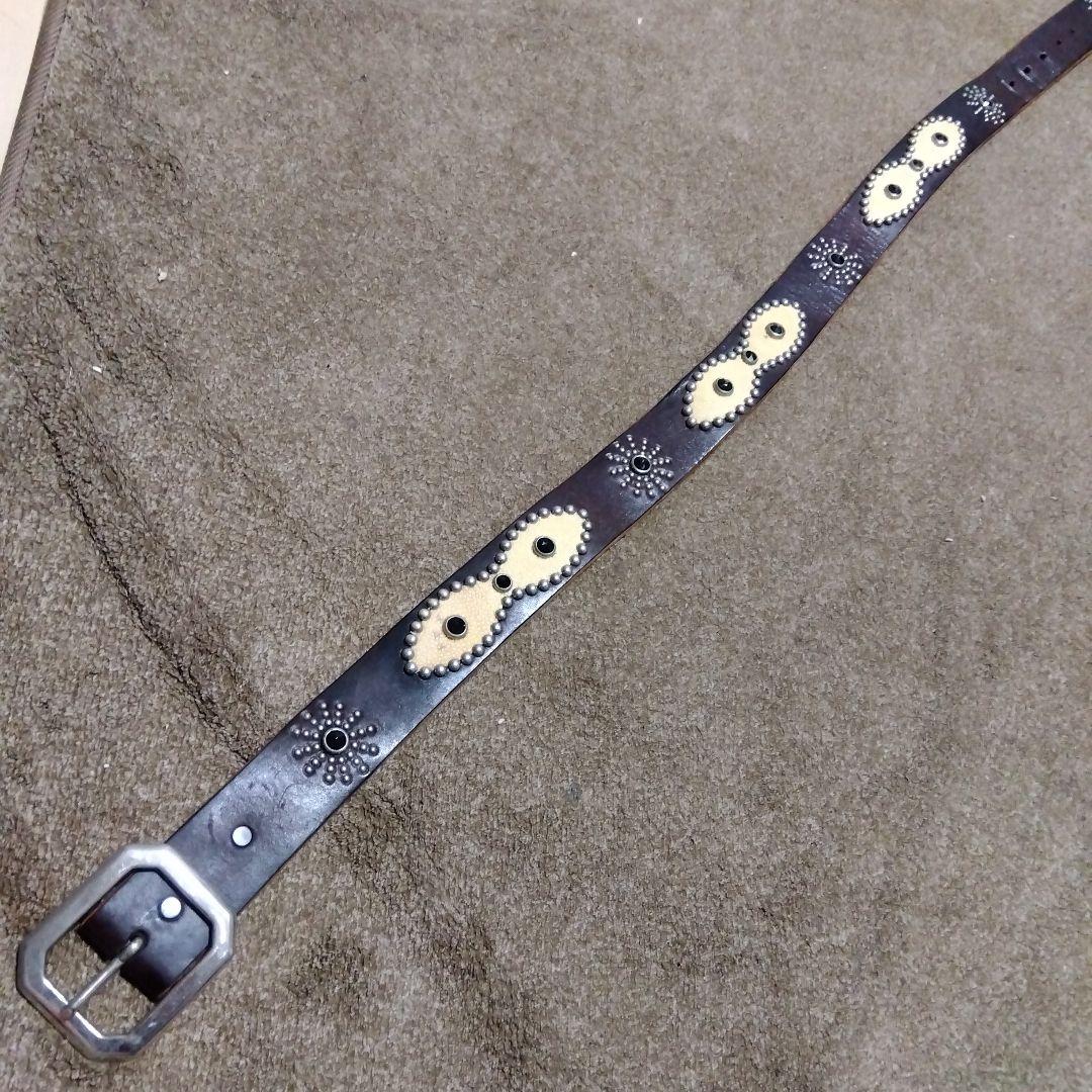 36inch Overlay Peanut スティングレイ スタッズベルト 茶芯