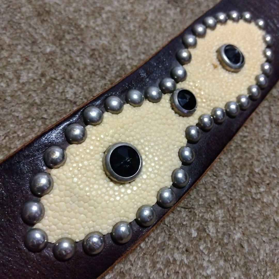 36inch Overlay Peanut スティングレイ スタッズベルト 茶芯